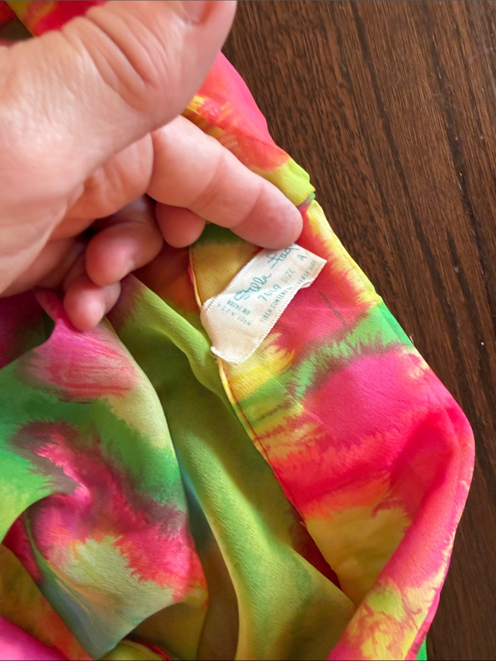 Vintage 1960’s Stella Fagin Sheer Bright Color Kaftan - Picture 4 of 6